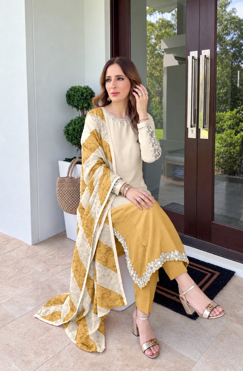 Khas 163 Satin Hand Work Designer Salwar Kameez 